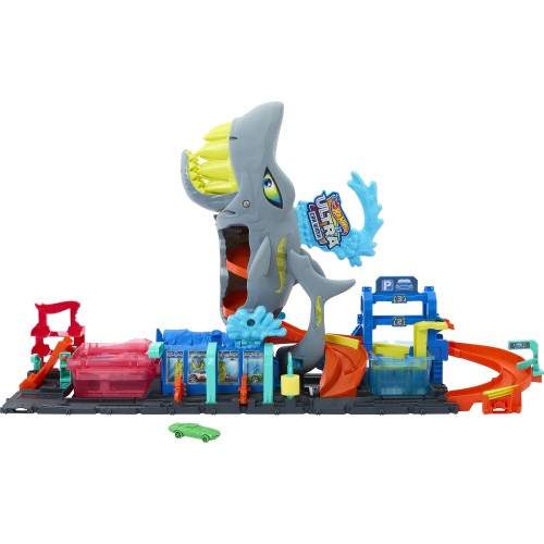 Mattel Hot Wheels City Ultra Shark Car Wash, Playset HTN82 194735195091