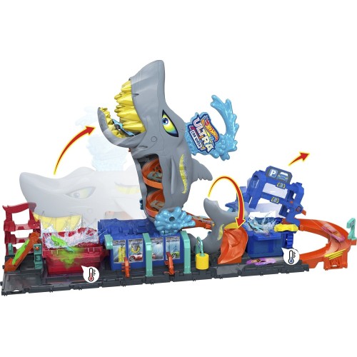 Mattel Hot Wheels City Ultra Shark Car Wash, Playset HTN82 194735195091