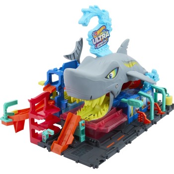 Mattel Hot Wheels City Ultra Shark Car Wash, Playset HTN82 194735195091