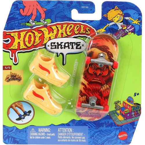 Mattel Hot Wheels Hw Skate & Παπούτσια Skate Fiery Trickster Skate Παιχνίδι Δραστηριοτήτων/Δεξιοτήτων Σετ Finger Board HGT46 / H