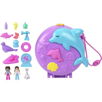 Mattel Polly Pocket Dolphin Rescue & Play Compact FRY35 / HWN96 194735217793