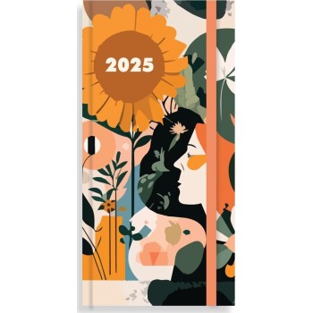 Tesoro Weekly Calendar 2025 Blossom 8x16cm. 4 Drawings 000586120 5205698720116