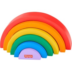 Mattel Fisher-price Wooden Stacking Rainbow For Toddlers, 6 Wood Pieces HXT73 194735238316