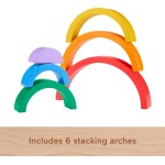 Mattel Fisher-price Wooden Stacking Rainbow For Toddlers, 6 Wood Pieces HXT73 194735238316