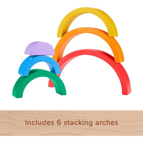 Mattel Fisher-Price Ξύλινο Ουράνιο Τόξο Wooden Stacking Rainbow HXT73 194735238316