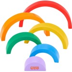 Mattel Fisher-Price Ξύλινο Ουράνιο Τόξο Wooden Stacking Rainbow HXT73 194735238316