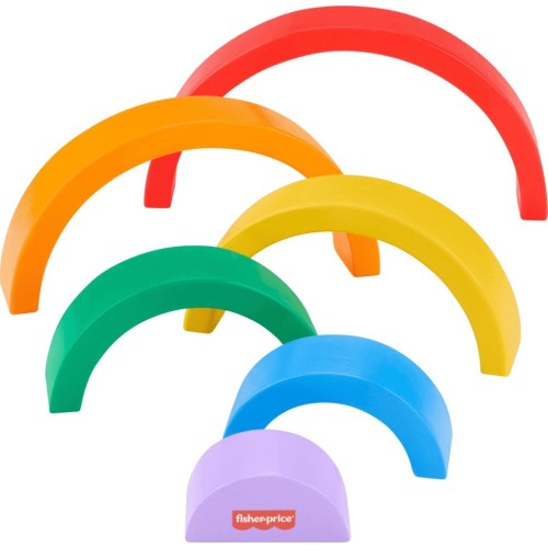 Mattel Fisher-Price Ξύλινο Ουράνιο Τόξο Wooden Stacking Rainbow HXT73 194735238316