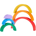 Mattel Fisher-price Wooden Stacking Rainbow For Toddlers, 6 Wood Pieces HXT73 194735238316