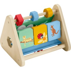 Mattel Fisher-price Wooden Activity Triangle Baby Fine Motor Toy, 1 Piece HYG48 194735246069