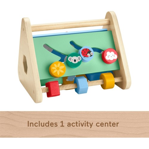 Mattel Fisher-price Wooden Activity Triangle Baby Fine Motor Toy, 1 Piece HYG48 194735246069