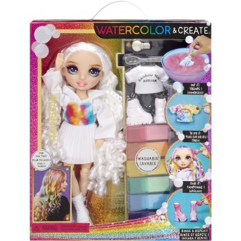 MGA Entertainment Rainbow High Watercolor & Create Fashion Doll, Purple Eyes 507581-EUC 035051507581