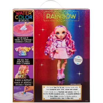 MGA Entertainment Rainbow High Κούκλα Set Ζωγραφιζω TIE DYE Μωβ Ματια 507581-EUC 035051507581