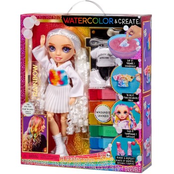 MGA Entertainment Rainbow High Watercolor & Create Fashion Doll, Purple Eyes 507581-EUC 035051507581