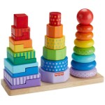 Mattel Fisher-Price Ξύλινες Πυραμίδες Με Πολύχρωμα Σχήματα HXT76 194735238217