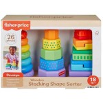 Mattel Fisher-Price Ξύλινες Πυραμίδες Με Πολύχρωμα Σχήματα HXT76 194735238217