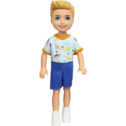Mattel Barbie Chelsea & Φιλες Chelsea Doll Chelsea Κούκλα Ξανθό Αγοράκι Μπλούζα Δεινόσαυρος DWJ33 / HXM98 194735234561