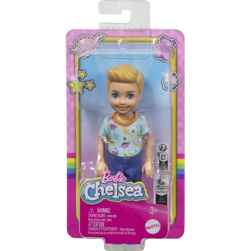 Mattel Barbie Chelsea & Φιλες Chelsea Doll Chelsea Κούκλα Ξανθό Αγοράκι Μπλούζα Δεινόσαυρος DWJ33 / HXM98 194735234561