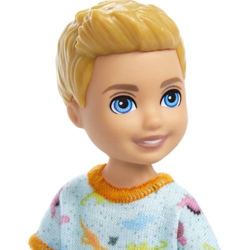 Mattel Barbie Chelsea & Φιλες Chelsea Doll Chelsea Κούκλα Ξανθό Αγοράκι Μπλούζα Δεινόσαυρος DWJ33 / HXM98 194735234561