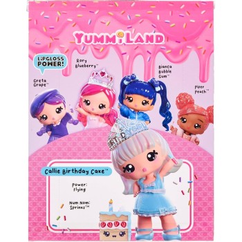 MGA Entertainment Yummiland Large Doll + Lipgloss Pet- Callie Birthday Cake 120742-EUC 035051120742