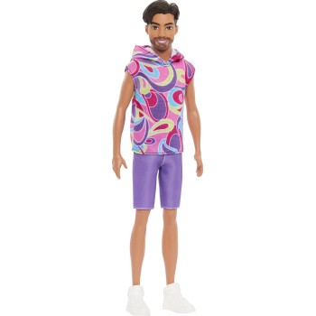 Mattel Barbie Ken Fashionistas Doll Fashionistas Κούκλα 227 With Outfit Inspired By The Totally Hair Look, Brunette With Short B