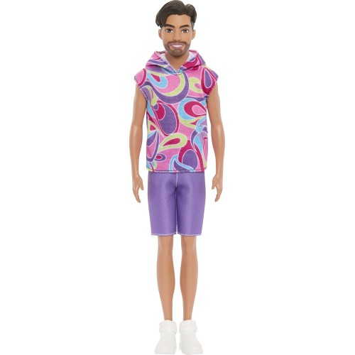 Mattel Barbie Ken Fashionistas Doll Fashionistas Κούκλα 227 With Outfit Inspired By The Totally Hair Look, Brunette With Short B