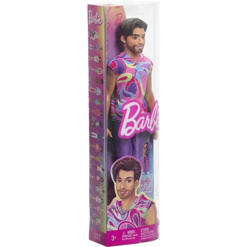 Mattel Barbie Fashionistas Doll 227 With Outfit Inspired By The Totally Hair Look, Brunette With Short Beard & Slender Body Type
