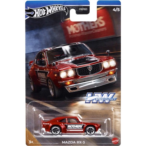 Mattel Hot Wheels Αυτοκινητάκια - Αυτοκινητοβιομηχανίες - Speed Graphics Hw Mazda Rx-3 Όχημα Παιχνίδι HWR60 / HRT07 194735184705