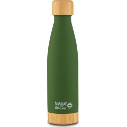 nava Hot Bottle Stainless Steel Bamboo We Care Dark Green 500Ml 10-016-005 5205746007930