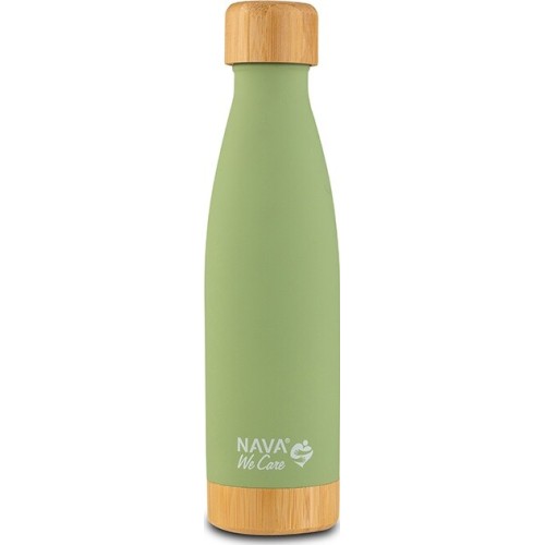 nava Thermo Bottle Stainless Steel Bamboo We Care Light Green 500Ml 10-016-004 5205746007923