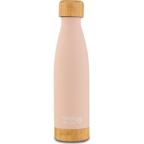 nava Hot Bottle Stainless Steel Bamboo We Care Pink 500Ml 10-016-001 5205746007909