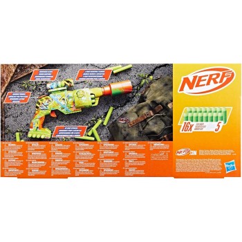 Hasbro Nerf Zombie Driller Dart Blaster, 16 Nerf Elite Darts, Rotating 5 Dart Cylinder, Removable Scope, Outdoor Games, Ages 8+ 