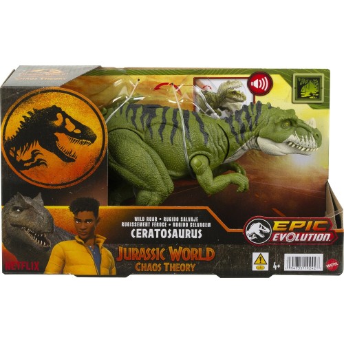 Mattel Jurassic World Wild Roar Ceratosaur Δεινόσαυρος Με Κινούμενα Μελη/Επιθεση Παιδική Φιγούρα Παιχνιδιού HLP14 / HTK74 194735