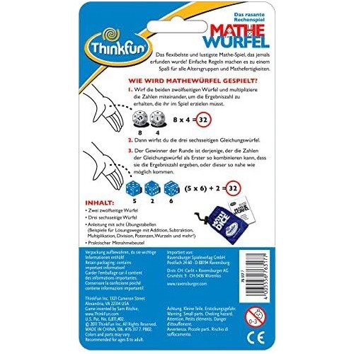 ThinkFun Παιχνίδι Λογικής Math Dice 0076317 4005556763177