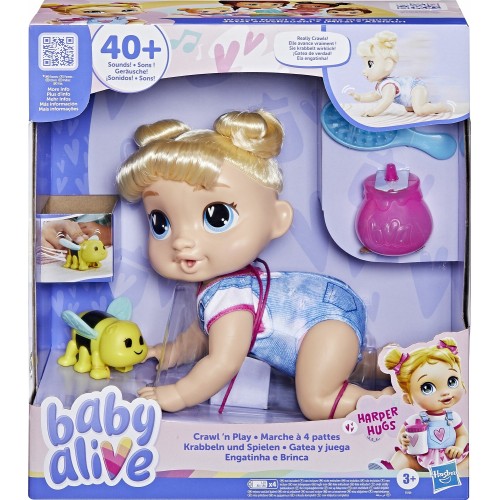 Hasbro Baby Alive Crawl N Play Harper Hugs Blonde Hair  F9709 5010996271945
