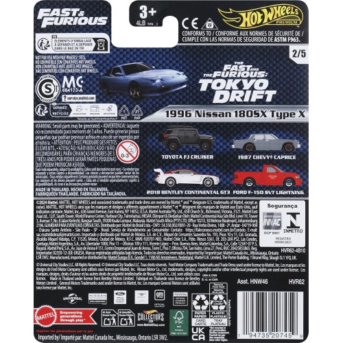 Mattel Hot Wheels Fast & Furious Nissan 180Sx HNW46 / HVR62 194735207459