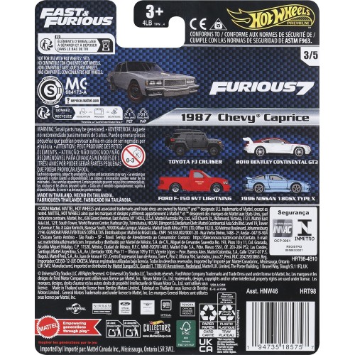 Mattel Hot Wheels Hw Premium - Fast & Furious Hw 87 Chevy Caprice Fast And Furious Όχημα Παιχνίδι HNW46 / HRT98 194735185757