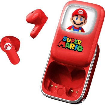 otl technologies otl  sm1278 super mario slider tws earphones with slide open light up charg  5055371628891