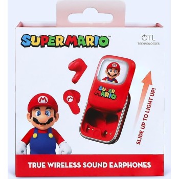 otl technologies otl  sm1278 super mario slider tws earphones with slide open light up charg  5055371628891