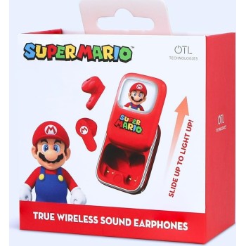 otl technologies otl  sm1278 super mario slider tws earphones with slide open light up charg  5055371628891