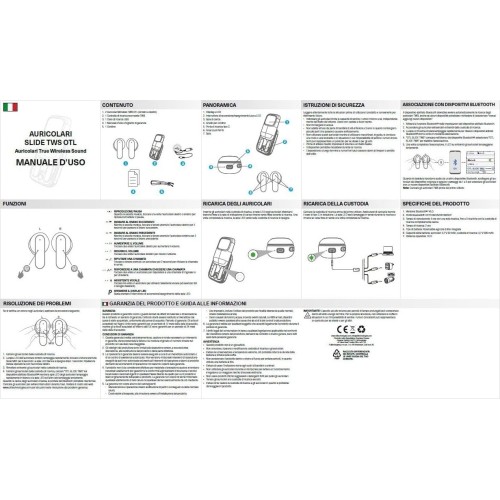 otl technologies otl  sm1278 super mario slider tws earphones with slide open light up charg  5055371628891