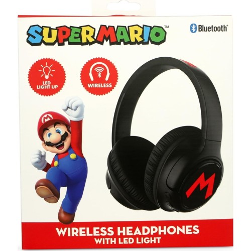 otl technologies Otl  Sm1255 Super Mario Led Light Up Foldable Wireless Headphones Black ACC-1072 5055371629096