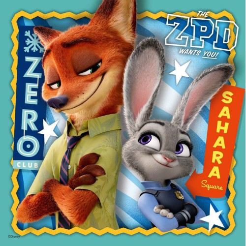 Zoopolis Rubbery Ravensburger Παζλ 3X49τεμ. Disney Zootropolis 05-09404 | Toys-shop.gr