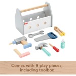 Mattel Fisher-Price Ξύλινη Θήκη Με Εργαλεία Wooden Tool Box Set HYG50 194735246076