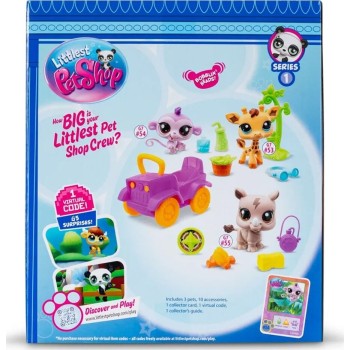 Basic Fun Littlest Pet Shop Collector Set Figures Safari With Accessories (Lps 3 Pcs) BF000524 885561005240