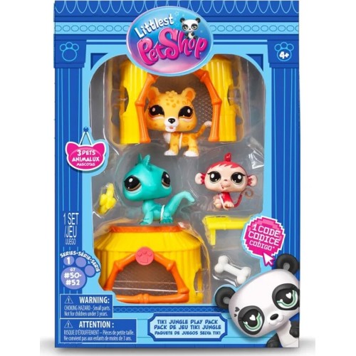 Basic Fun Littlest Pet Shop Collector Set Jungle Figures With Accessories (Lps 3 Pcs) BF000515 885561005158
