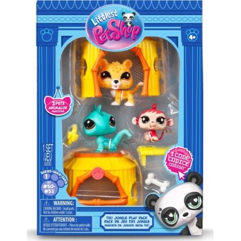 Basic Fun Littlest Pet Shop Collector Set Jungle Figures With Accessories (Lps 3 Pcs) BF000515 885561005158