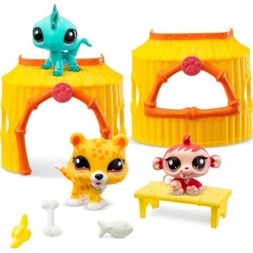 Basic Fun Littlest Pet Shop Collector Set Jungle Figures With Accessories (Lps 3 Pcs) BF000515 885561005158