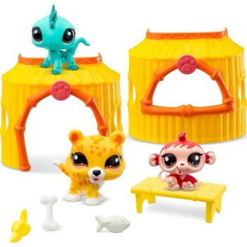 Basic Fun Littlest Pet Shop Collector Set Jungle Figures With Accessories (Lps 3 Pcs) BF000515 885561005158