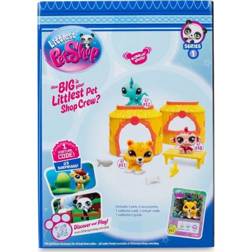 Basic Fun Littlest Pet Shop Collector Set Jungle Figures With Accessories (Lps 3 Pcs) BF000515 885561005158