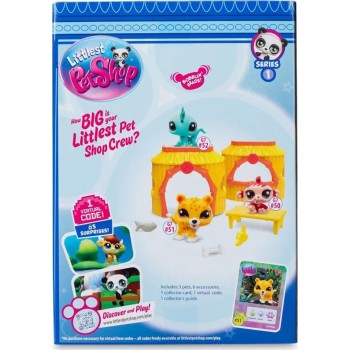 Basic Fun Littlest Pet Shop Collector Set Jungle Figures With Accessories (Lps 3 Pcs) BF000515 885561005158